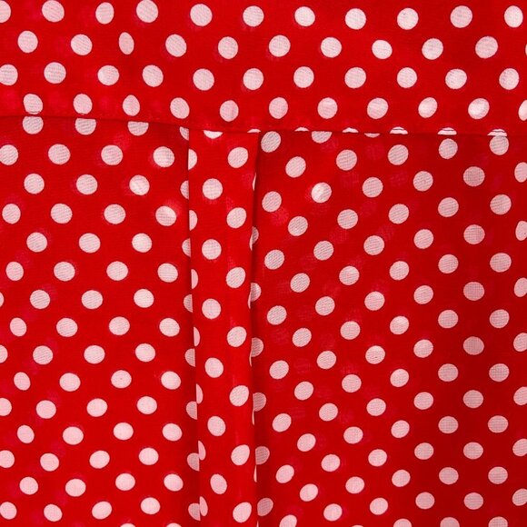 Kut From the Kloth polka dot blouse button up red white size small officewear - Picture 8 of 8